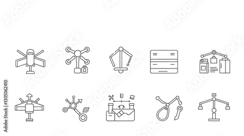 Distribution line icons signs set. Design collection of Distribute, Disseminate, Allocate, Circulate, Divide, Share, Deploy, Apportion outline concept vector illustrations