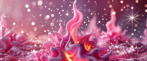elegant pink theme flame and sparkles abstract background concept backdrop illustration cartoon