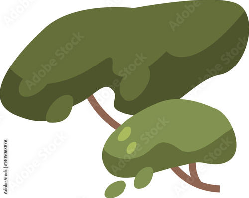 Lush tree crown vector illustration