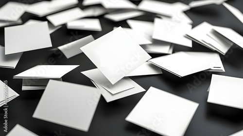 Floating blank business cards with perfect exposure and seamless dark background for ultra professional look