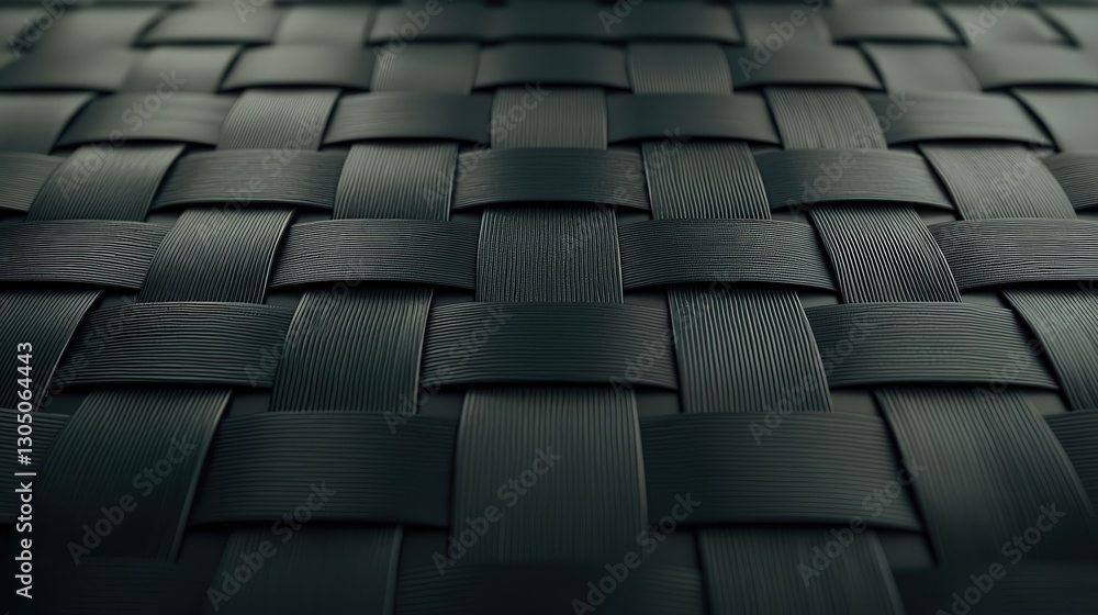 Fototapeta premium Woven texture in dark tones showcasing intricate patterns.