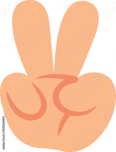 Cartoon hand gesturing peace, victory