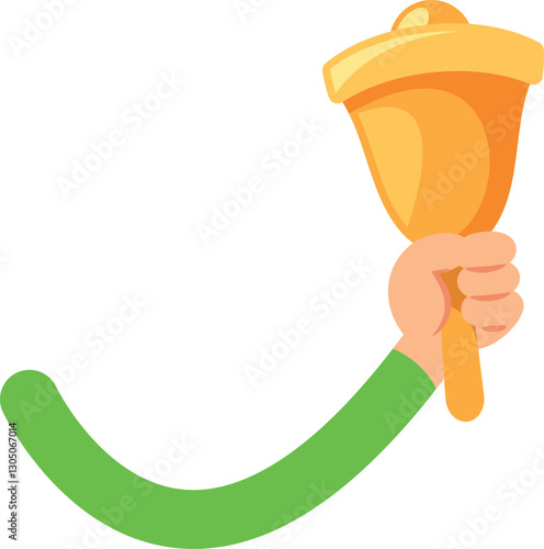 Elf hand holding Christmas bell