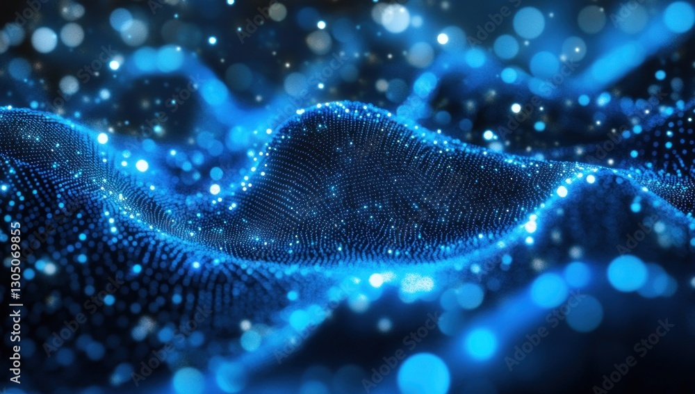 Abstract blue wave particle background. Abstract blue wave particle background.
