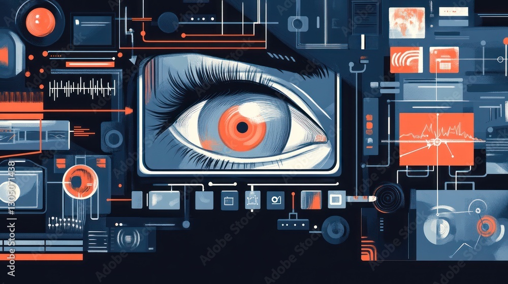 Fototapeta premium Digital Eye Surveillance System