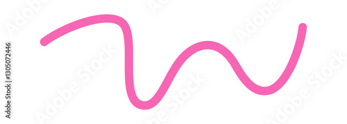 Pink curvy squiggle line doodle