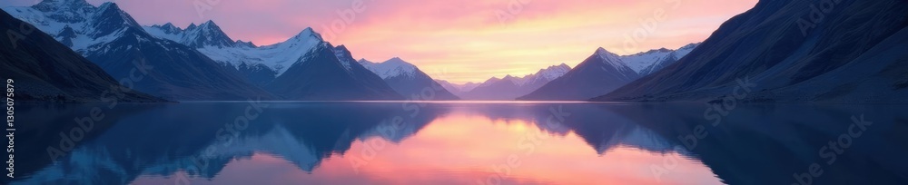 Reflections of a glacier lake in the mountains at dawn, reflection, natural, calm Reflections of a glacier lake in the mountains at dawn, reflection, natural, calm