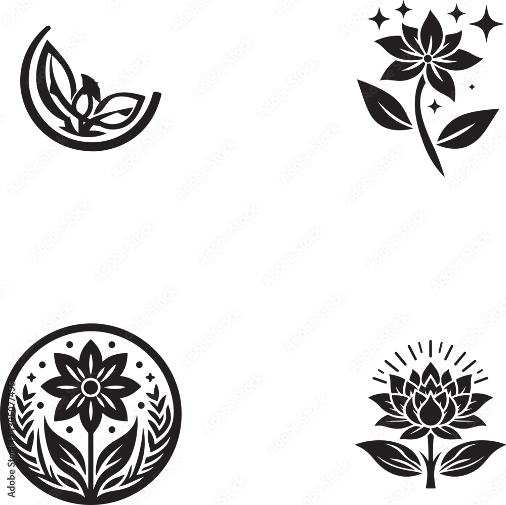 Fototapeta premium set of floral elements