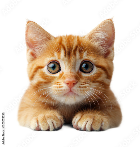Playful kitten posing home cute isolated on transparent background png