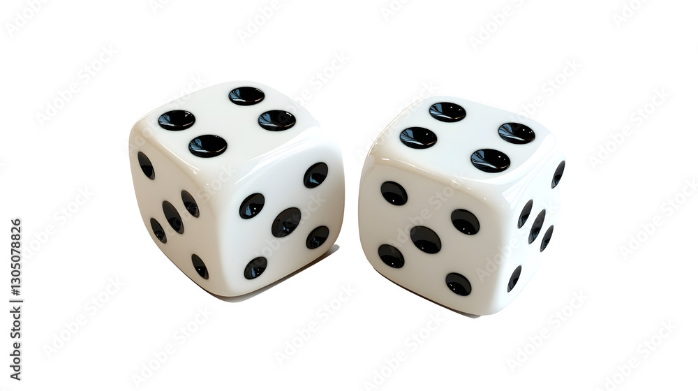 Two dices with black dots isolated on white or transparent background Two dices with black dots isolated on white or transparent background