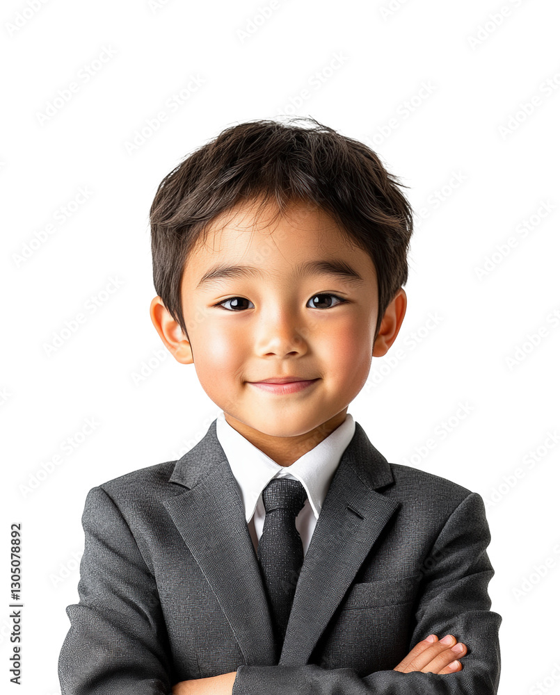 Confident young boy in suit portrait isolated on transparent background png Confident young boy in suit portrait isolated on transparent background png