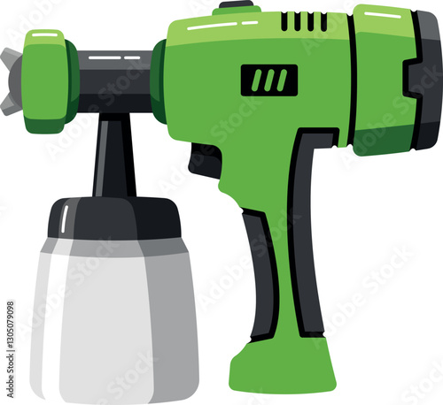 Professional paint spray gun vector illustration