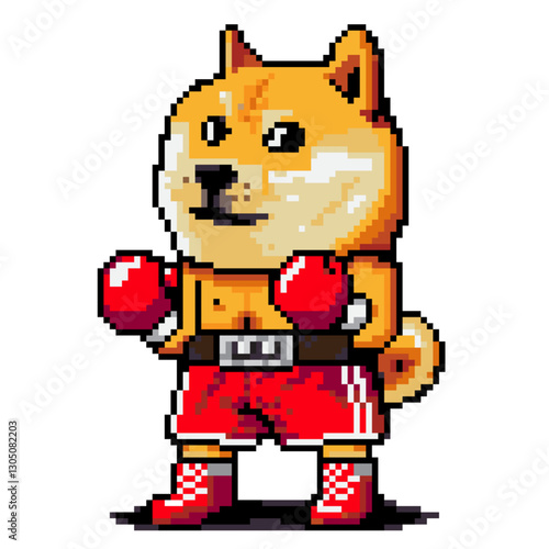 Boxer doge meme pixelated art