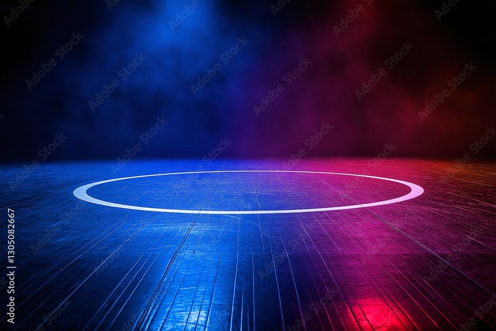 Exciting wrestling match arena sports photography dramatic lighting low angle competitive spirit
