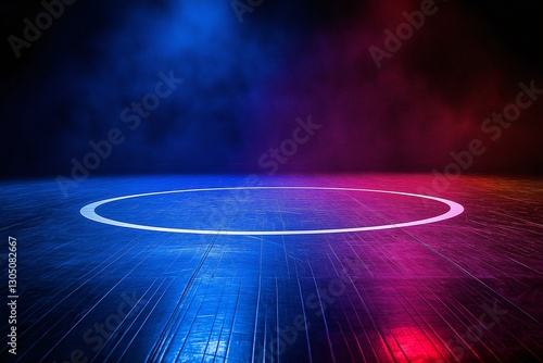 Obraz na płótnie Exciting wrestling match arena sports photography dramatic lighting low angle competitive spirit w salonie