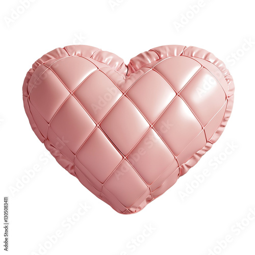 Pink quilted heart for 3D render.