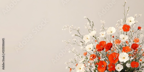 Red and White Poppies Bouqu...