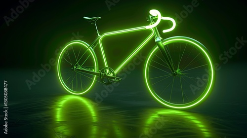 Neon Green Bike: A Futuristic Ride photo