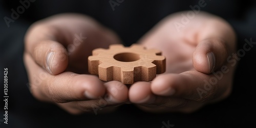 Holding the Gear: A close-u...