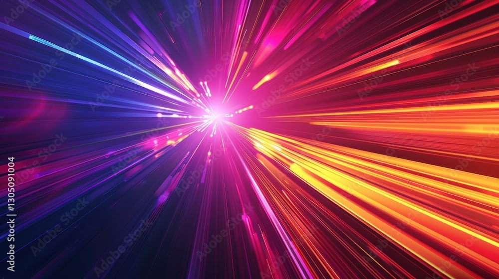 Obraz premium Colorful light burst with vibrant motion blur effects