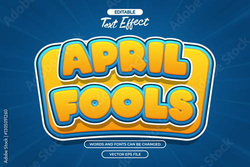 April fools editable text effect with blue background
