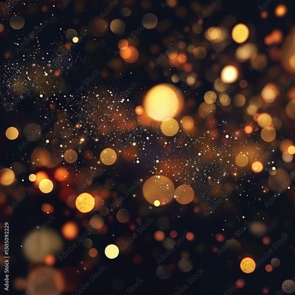 Abstract golden bokeh lights on dark background Abstract golden bokeh lights on dark background