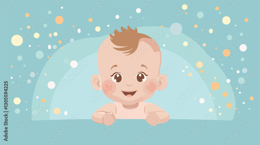 Adorable Baby Design on Blue Background: Vector Illustration for Newborn Products Adorable Baby Design on Blue Background: Vector Illustration for Newborn Products