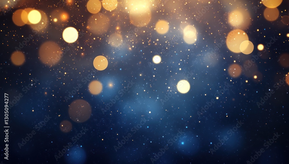 Abstract Festive Background: Sparkling Lights and Golden Bokeh Abstract Festive Background: Sparkling Lights and Golden Bokeh