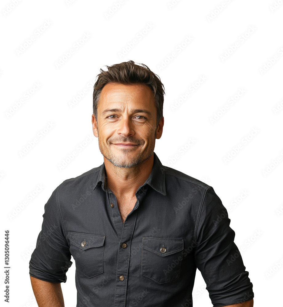 Confident man portrait neutral professional isolated on transparent background png Confident man portrait neutral professional isolated on transparent background png