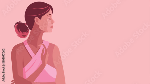 Medical Illustration of Breast Cancer Treatment and Prevention Strategies for Awareness Campaigns