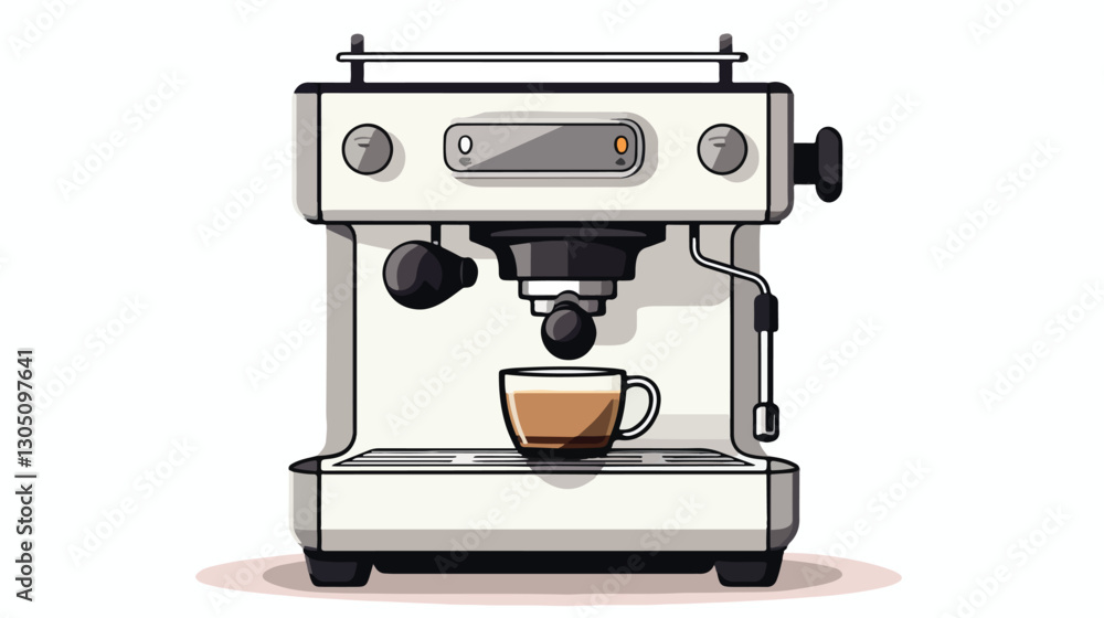 Professional Vector Illustration of Modern Coffee Machine on White Background for Design Projects Professional Vector Illustration of Modern Coffee Machine on White Background for Design Projects