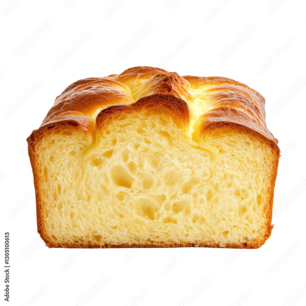 Golden Brioche: A close-up shot of a freshly baked brioche loaf showcases its golden-brown crust and soft, airy interior, perfect for breakfast or dessert. Golden Brioche: A close-up shot of a freshly baked brioche loaf showcases its golden-brown crust and soft, airy interior, perfect for breakfast or dessert.