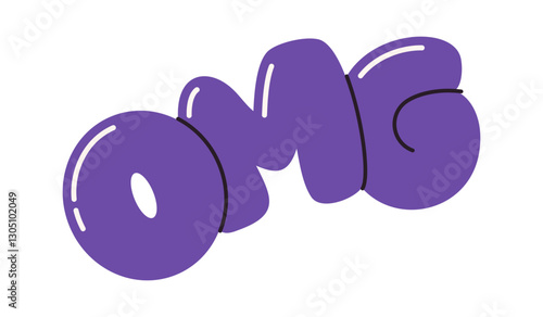 OMG bubble cartoon doodle text
