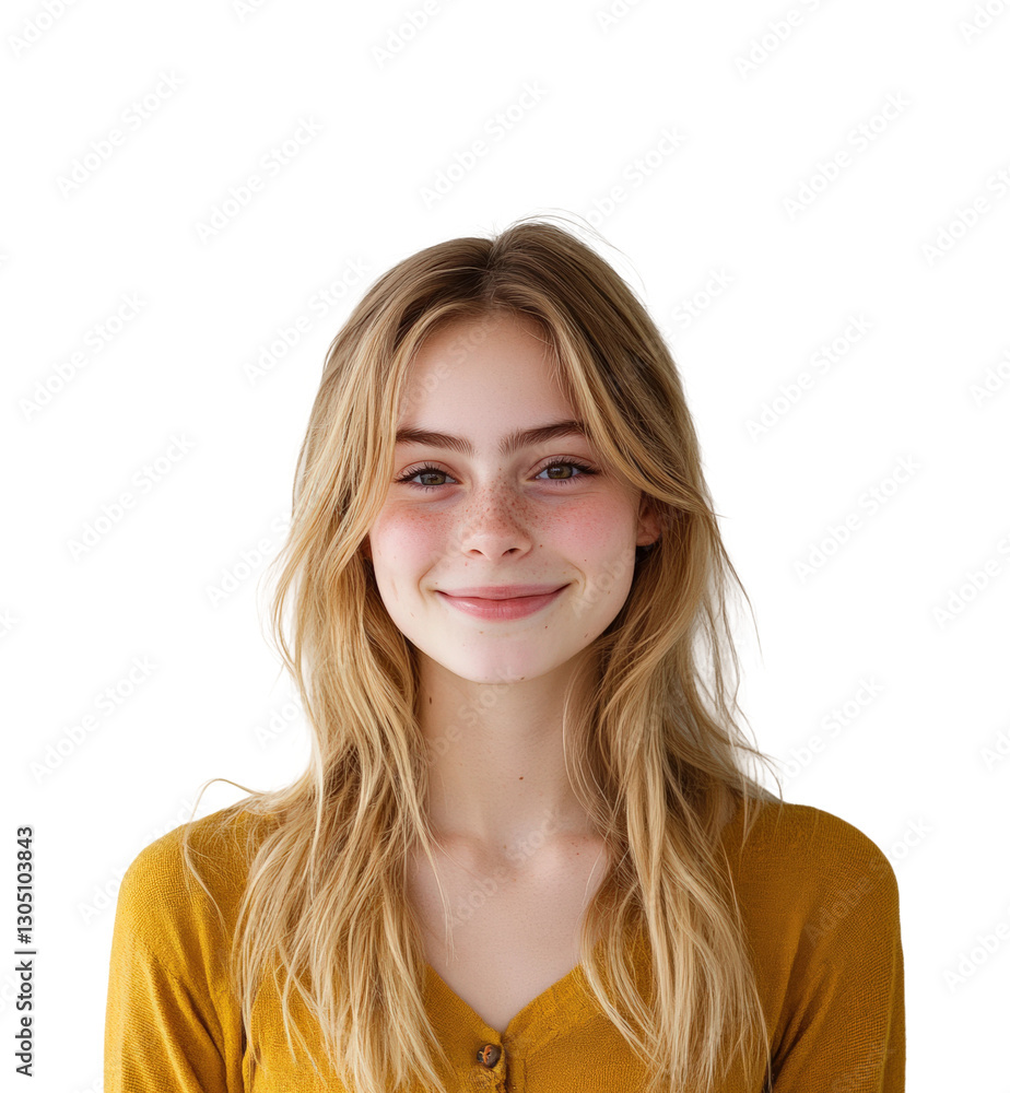 Smiling portrait of a happy young woman isolated on transparent background png Smiling portrait of a happy young woman isolated on transparent background png