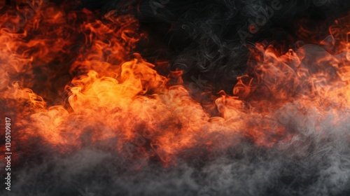 Wallpaper Mural Intense flames with swirling smoke patterns Torontodigital.ca