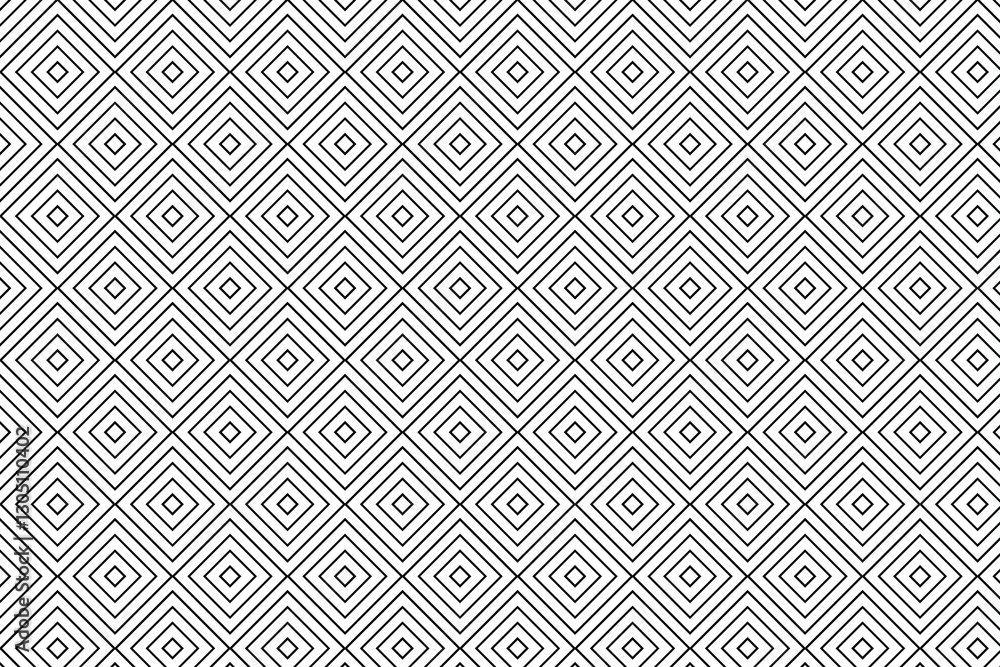 Seamless geometric pattern with black diamond-shaped lines on a white background. Modern, minimal, and elegant design, perfect for wallpapers, textiles, packaging, and branding. Seamless geometric pattern with black diamond-shaped lines on a white background. Modern, minimal, and elegant design, perfect for wallpapers, textiles, packaging, and branding.