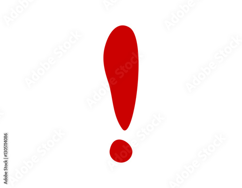 Bold red exclamation mark symbol, perfect for signaling alerts, warnings, or important information.