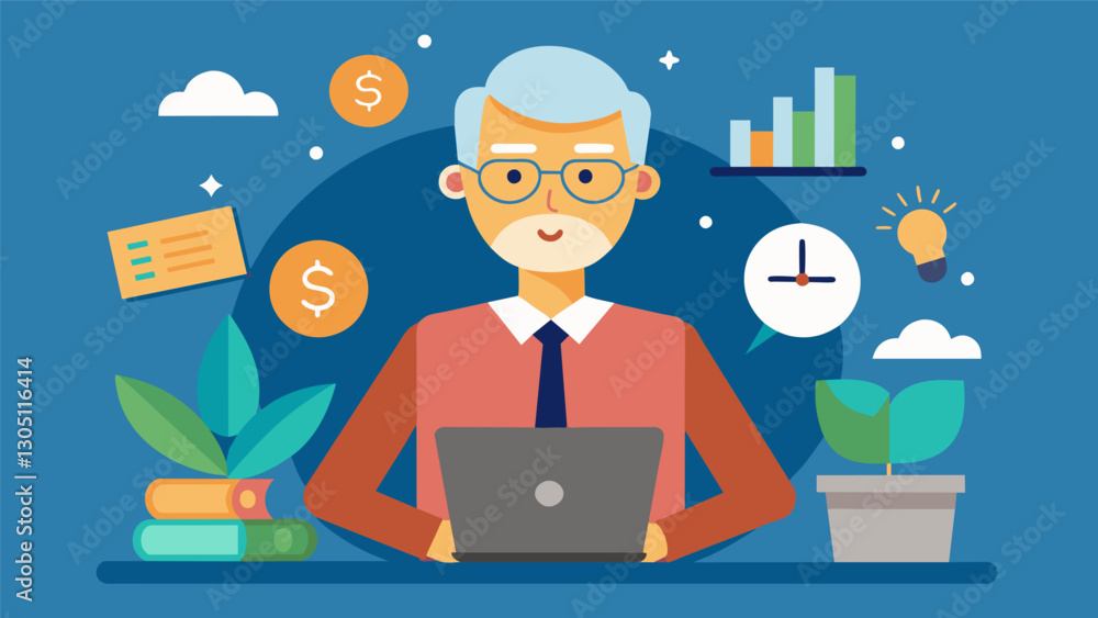 Whether its in marketing finance or technology baby boomer freelance consultants bring a wealth of knowledge and expertise to the table helping businesses reach their full. Vector illustration Whether its in marketing finance or technology baby boomer freelance consultants bring a wealth of knowledge and expertise to the table helping businesses reach their full. Vector illustration