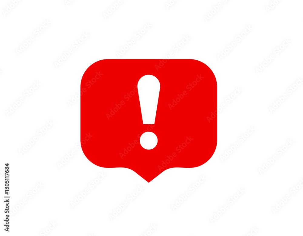 Red bubble with a white exclamation mark, symbolizing caution and alertness. Red bubble with a white exclamation mark, symbolizing caution and alertness.