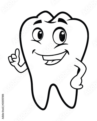 tooth cartoon character