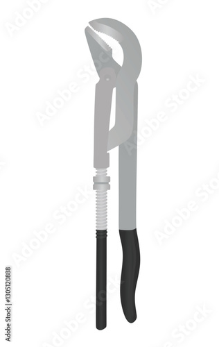 Grey adjustable pliers. vector illustration