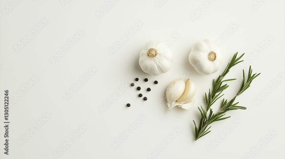 Naklejka premium Fresh Garlic Bulbs and Cloves - A Culinary Essential