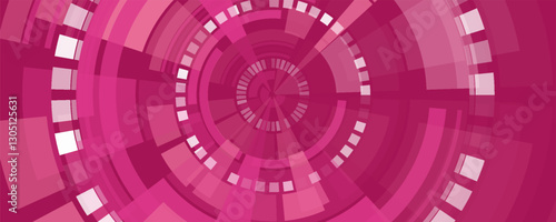circle red smart Technology Ecosystem Flat Illustration Pack.