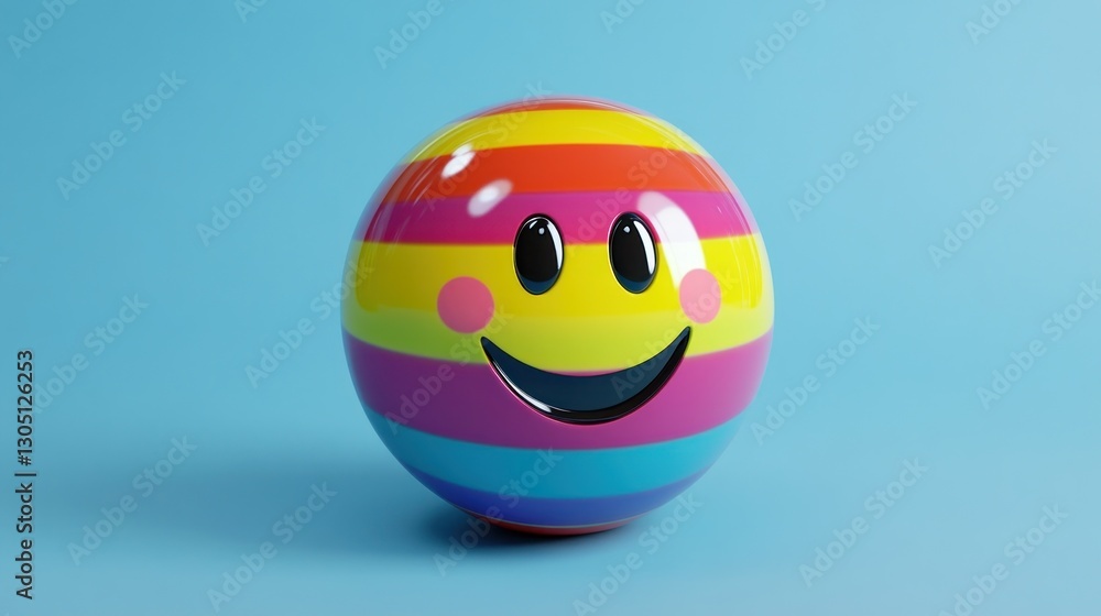 Colorful emoticon sphere on a blue background Colorful emoticon sphere on a blue background