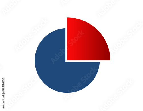 A simple pie chart split into two contrasting segments: vibrant red and deep blue. Free Download A simple pie chart split into two contrasting segments: vibrant red and deep blue. - GFXLoad