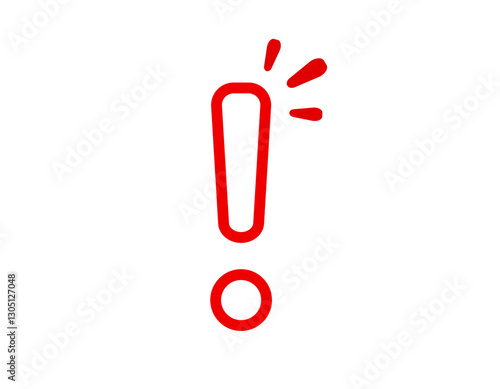 Bold red exclamation mark icon indicating importance, alerts, and caution in messages.