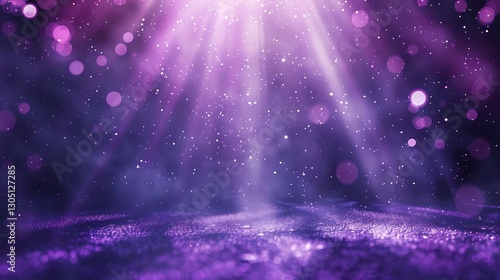 Purple Galaxy Sparkle Background: Mystical Light Beams and Shimmering Dust