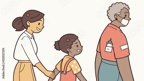 Hand drawn coronavirus vaccine landing page