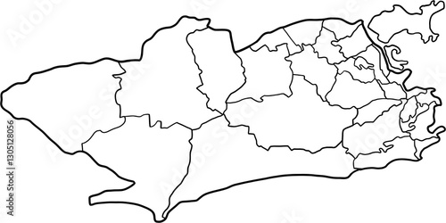 Obraz na płótnie freehand drawing of Rio De Janeiro city map. w salonie