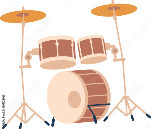 Rocker drum set vector illustration
